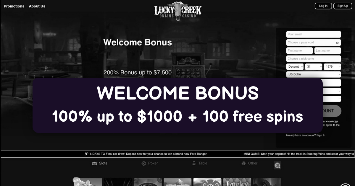 Lucky Creek Casino No Deposit Bonus Codes & Free Spins